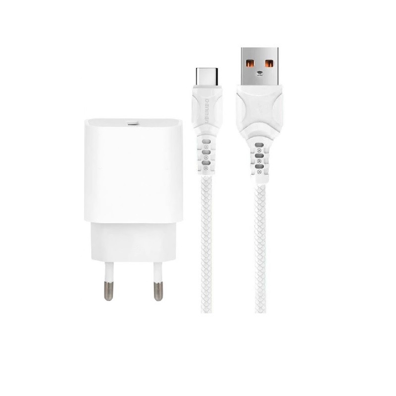 شارژر دیواری دنمن مدل DC03T به همراه کابل تبدیل usb-C