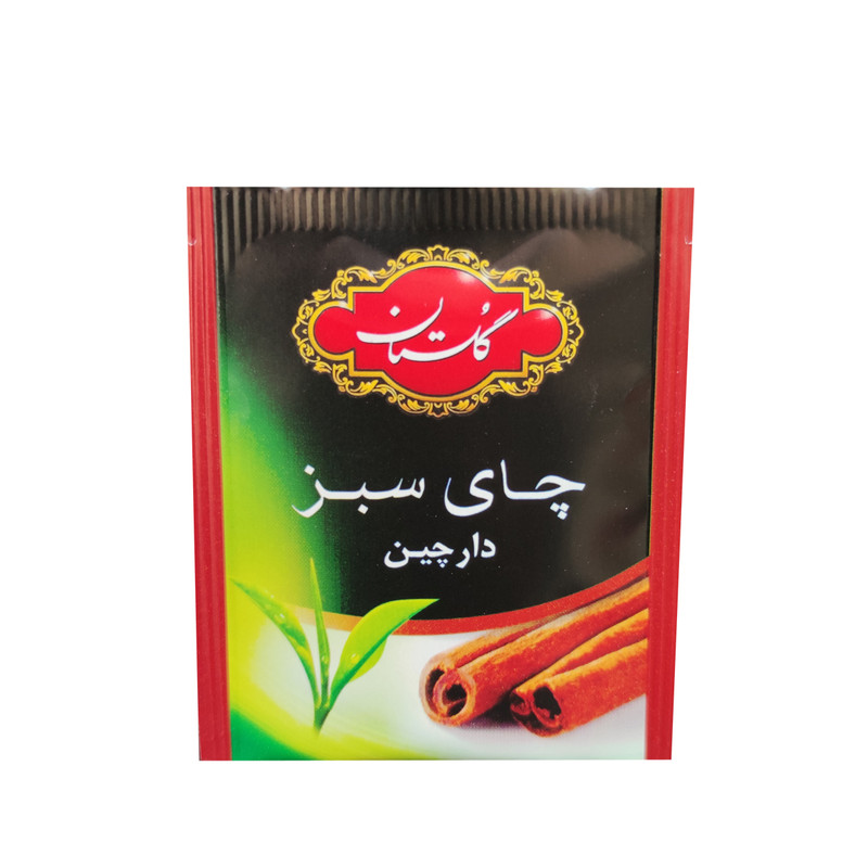 خرید و قیمت چای سبز کیسه ای با طعم دارچین گلستان بسته 50 عددی