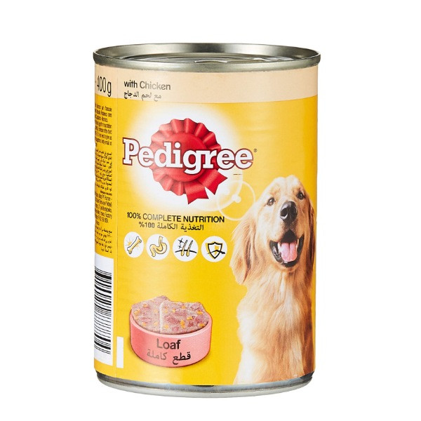 کنسرو سگ پدیگری مدل chicken loaf وزن 400 گرم