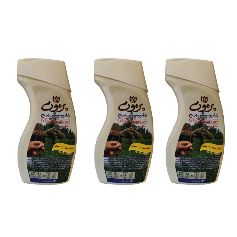 خرید و قیمت شامپو مو پرمون مدل سبوس برنج کد 02 وزن 250 گرم مجموعه 3 عددی