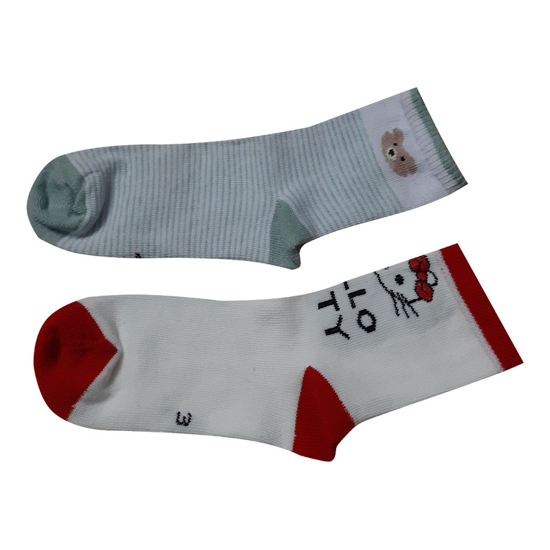 جوراب ساق بلند دخترانه کد 37 مجموعه 2 عددی