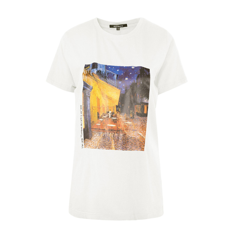 تی شرت آستین کوتاه زنانه جوتی جینز مدل یقه گرد کد 155196 رنگ شیری