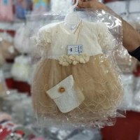 سارافون تور کیف دار نسکافه ای نوزادی تا دو سال لباس بچه گانه دخترانه لباس عروس لباس مجلسی شومیز دخترانه 