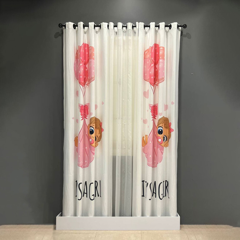 پرده مدل پانچی مخمل و حریر ساده طرح دخترانه کد n10 سایز 140x275 سانتی متر