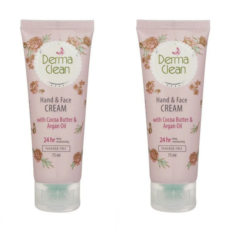 کرم مرطوب کننده درماکلین مدل آرگان حجم 75 میلی لیتر مجموعه 2 عددی