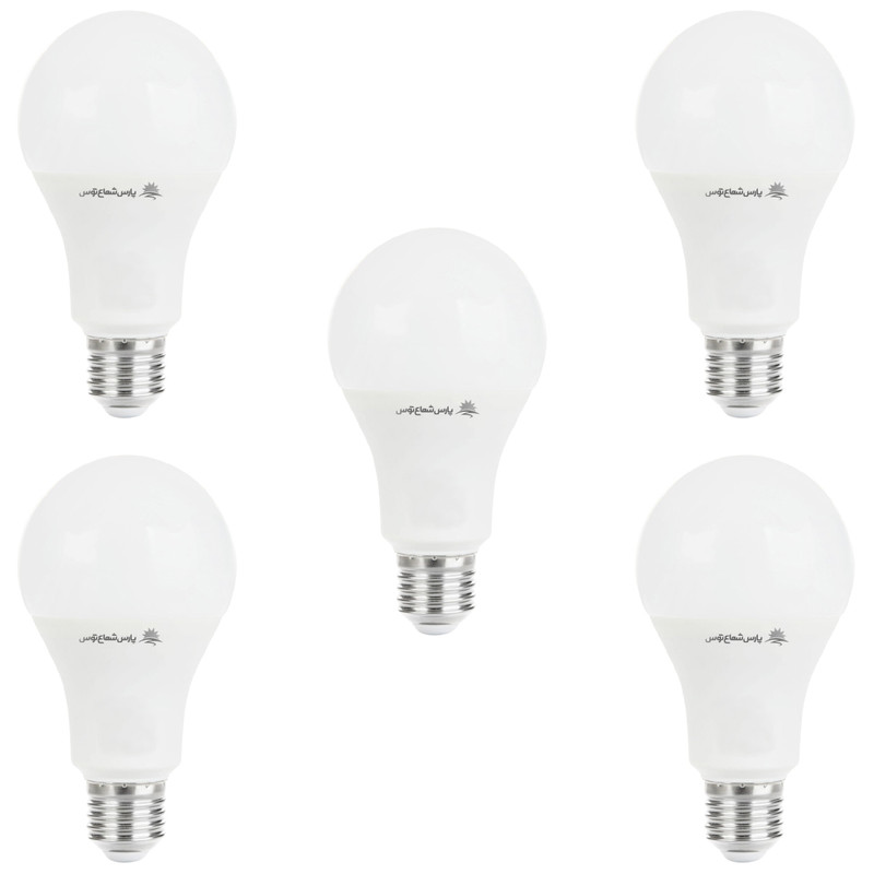 لامپ ال ای دی 15 وات پارس شعاع توس پایه E27 بسته 5 عددی