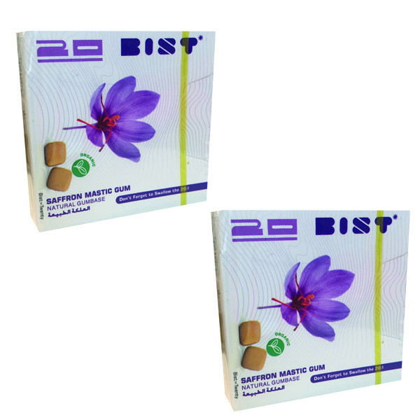 خرید و قیمت آدامس گیاهی سقز با طعم زعفران 2 بسته 14 عددی