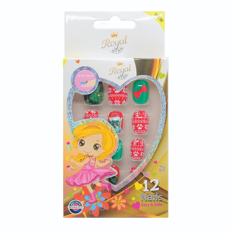ناخن مصنوعی کودک رویال استار مدل 002 بسته 12 عددی