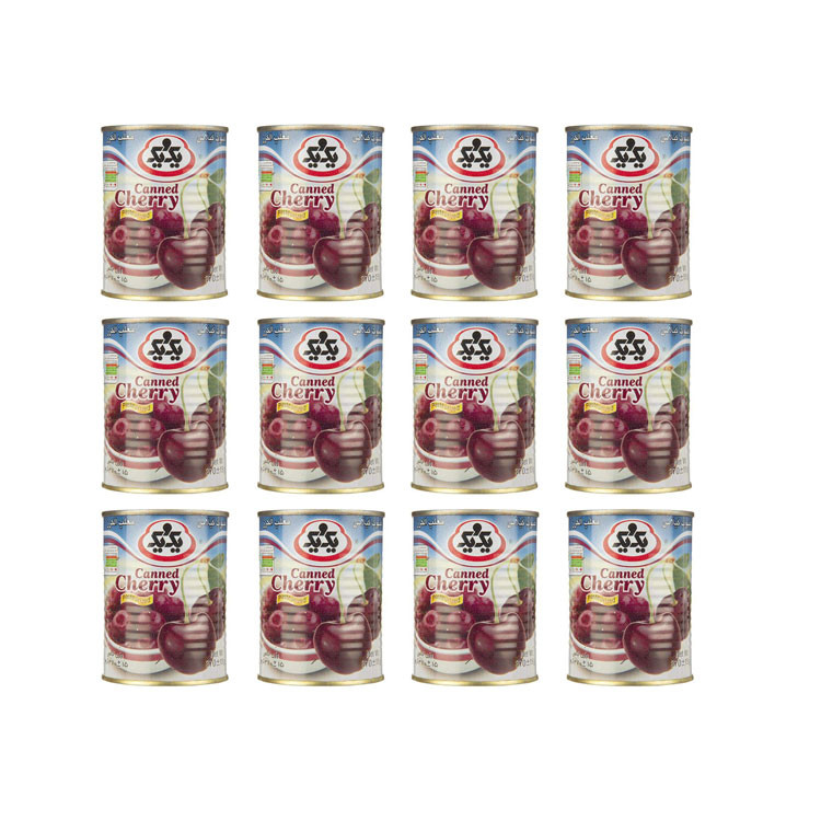 کمپوت گیلاس یک و یک - 370 گرم مجموعه 12 عددی