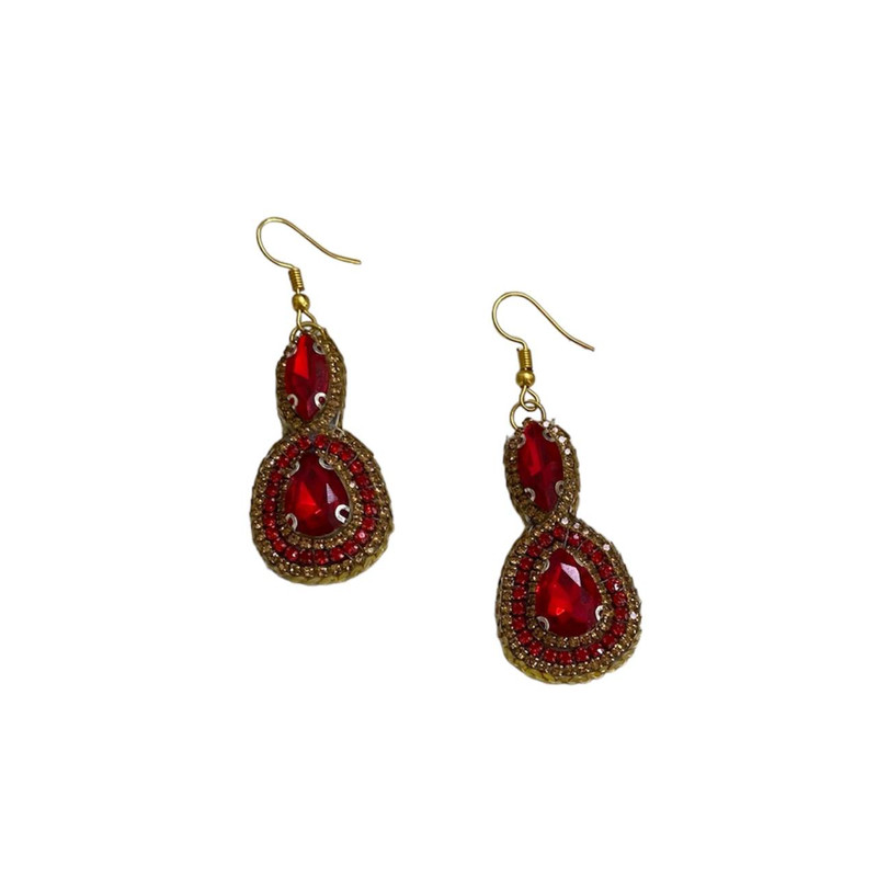 گوشواره دست ساز زنانه مدل جواهردوزی کد GH120