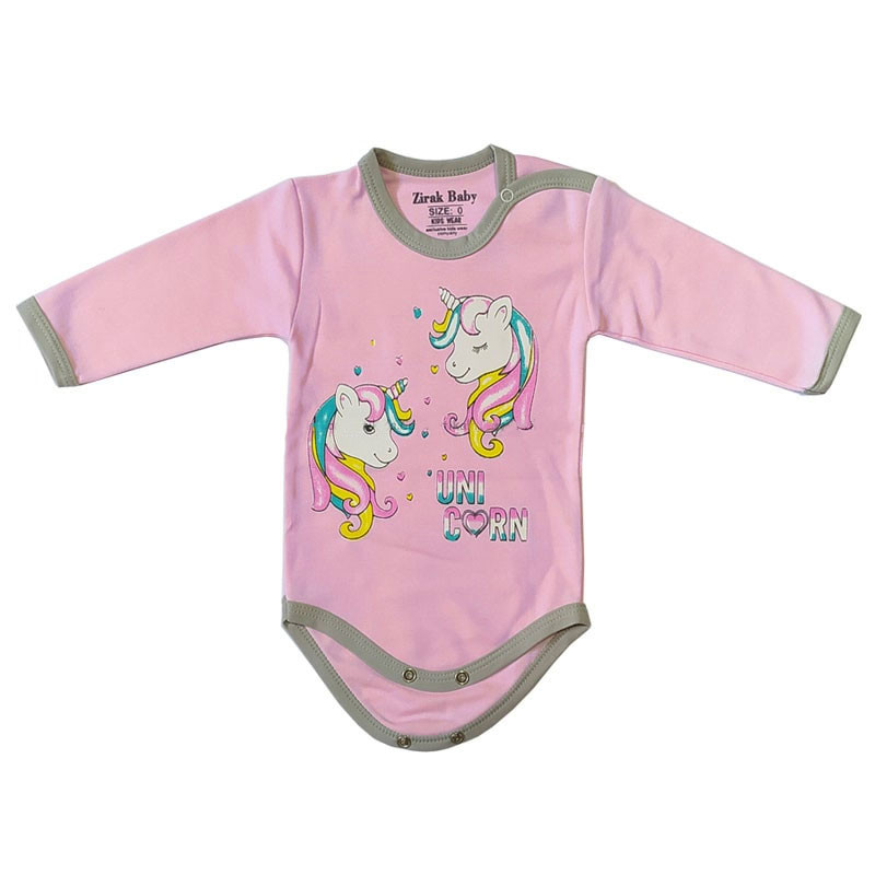 بادی آستین بلند نوزادی زیرک بیبی طرح یونیکورن