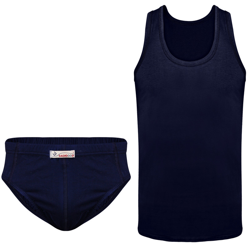 خرید و قیمت ست شورت و زیرپوش مردانه ساقدوش کد 111 رنگ سرمه ای