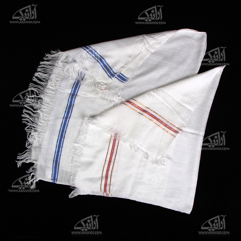 خرید و قیمت حوله دست و صورت آرانیک پنبه ای دستباف رنگ سفید طرح یاس مدل 1714000011