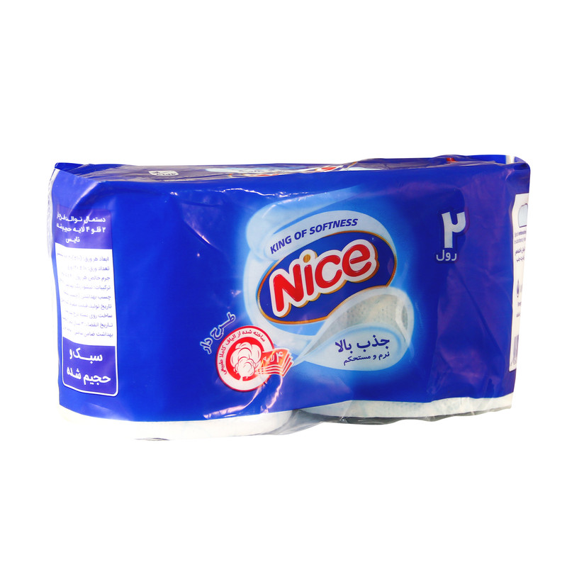 دستمال توالت نایس مدل softness بسته 2 عددی