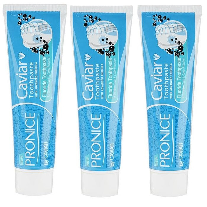 خمیر دندان پرونایس مدل Caviar حجم 75 میلی لیتر مجموعه 3 عددی