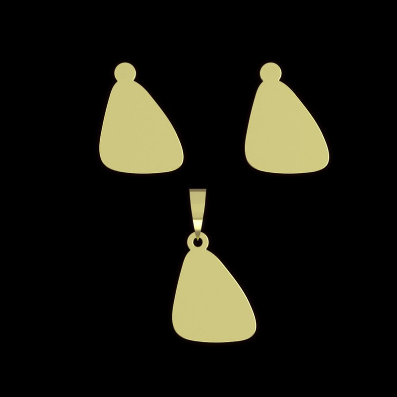 خرید و قیمت نیم ست طلا 18 عیار زنانه مدوپد مدل هندسی کد NA12585