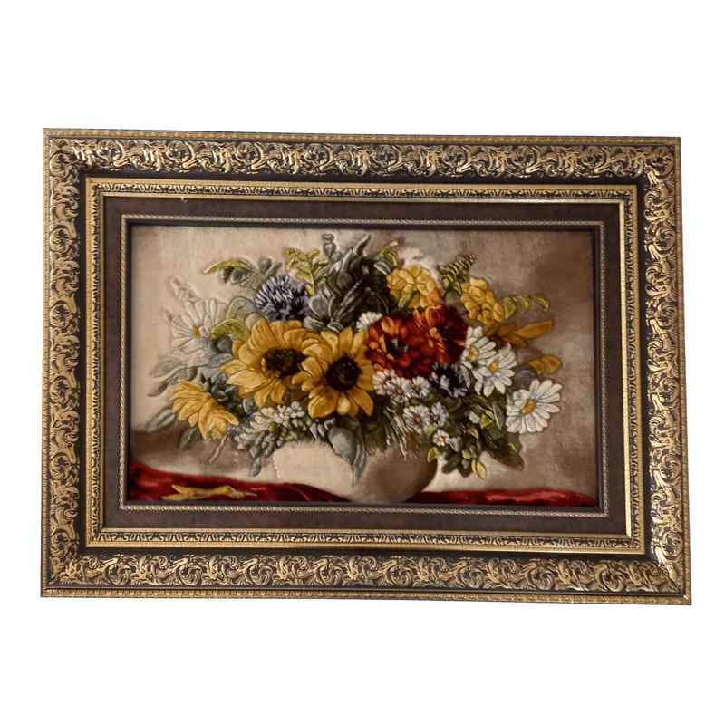 تابلو فرش دستباف مدل گل آفتابگردان