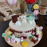 کیک تولد خرگوشی،بامزه،کیک کارتونی، شیک،فوندانتی