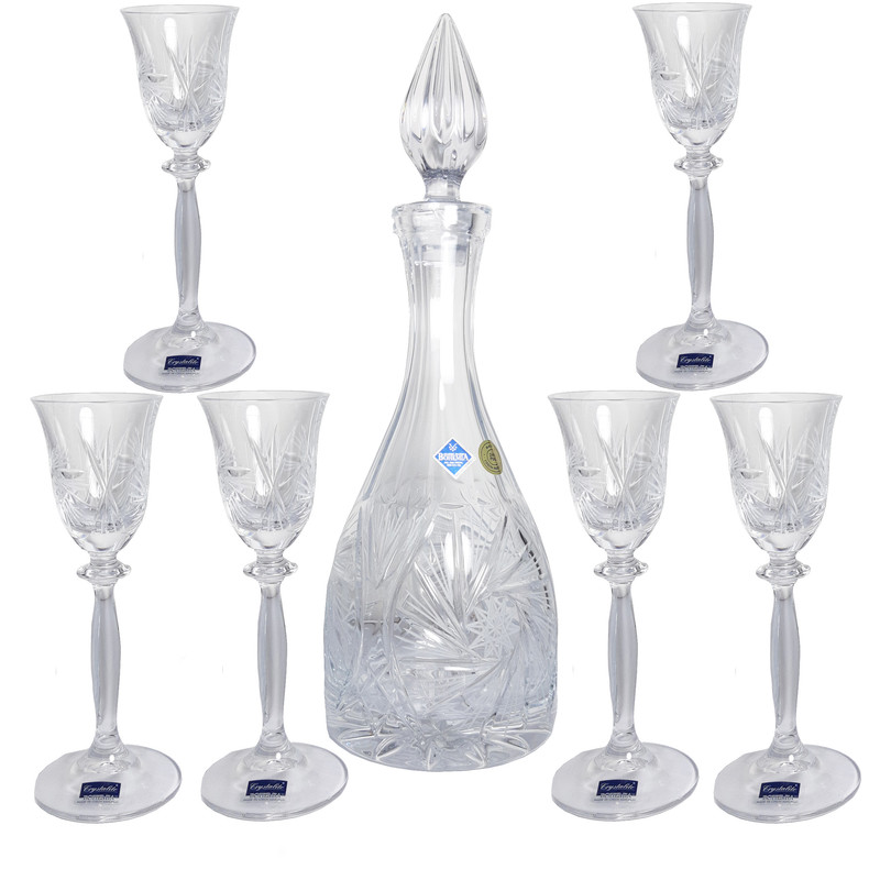 ست تنگ و لیوان 7 پارچه بوهمیا مدل خورشیدی