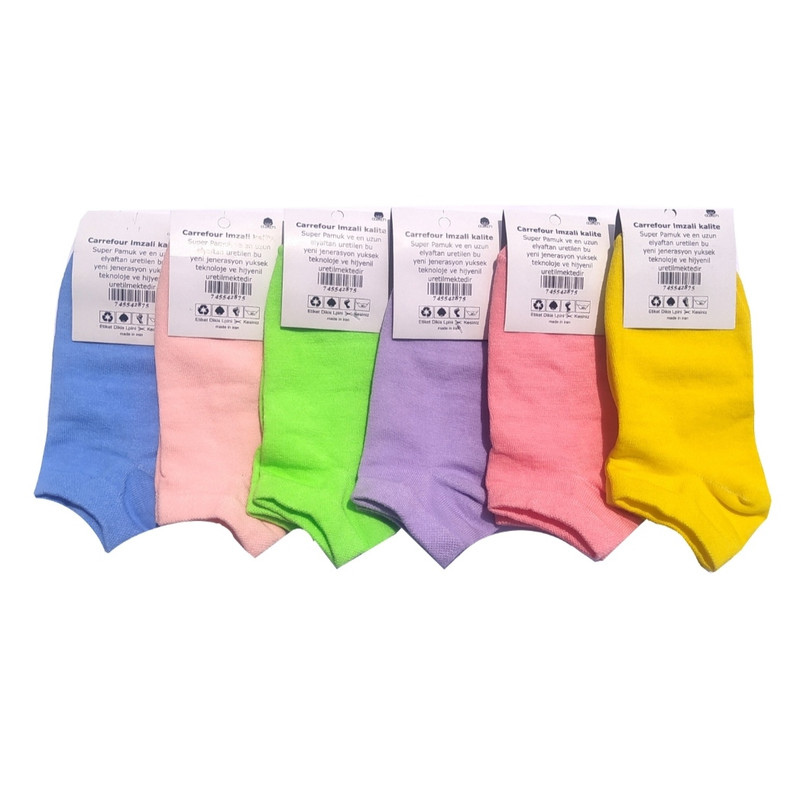 جوراب ساق کوتاه زنانه مدل 613 مجموعه 6 عددی