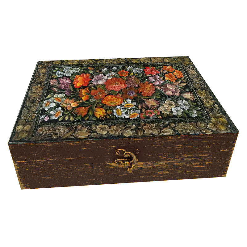 جعبه هدیه دستساز مدل چوبی طرح نوروز ایرانی کد WS325