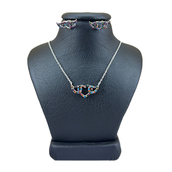 خرید و قیمت نیم ست نقره زنانه مدل قلب تمام سنگ کد 4578171