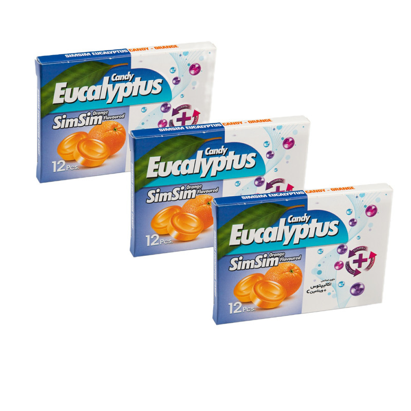 آبنبات سرد اکالیپتوس سیم سیم با طعم پرتقال مجموعه 3 عددی