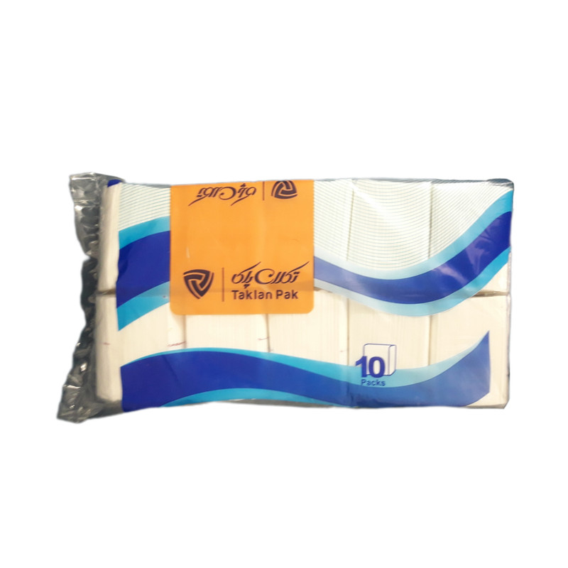 دستمال حوله ای تکلان پاک مدل دلسی بسته 10 عددی