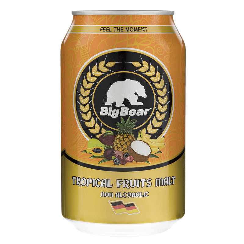 خرید و قیمت نوشیدنی مالت با طعم میوه های استوایی بیگ بیر مقدار 0.33 لیتر