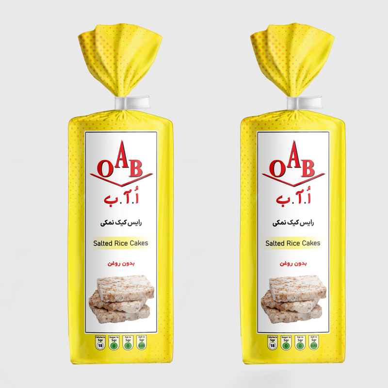 خرید و قیمت رایس کیک نمکی بدون روغن اُ آ ب - 100 گرم بسته 2 عددی