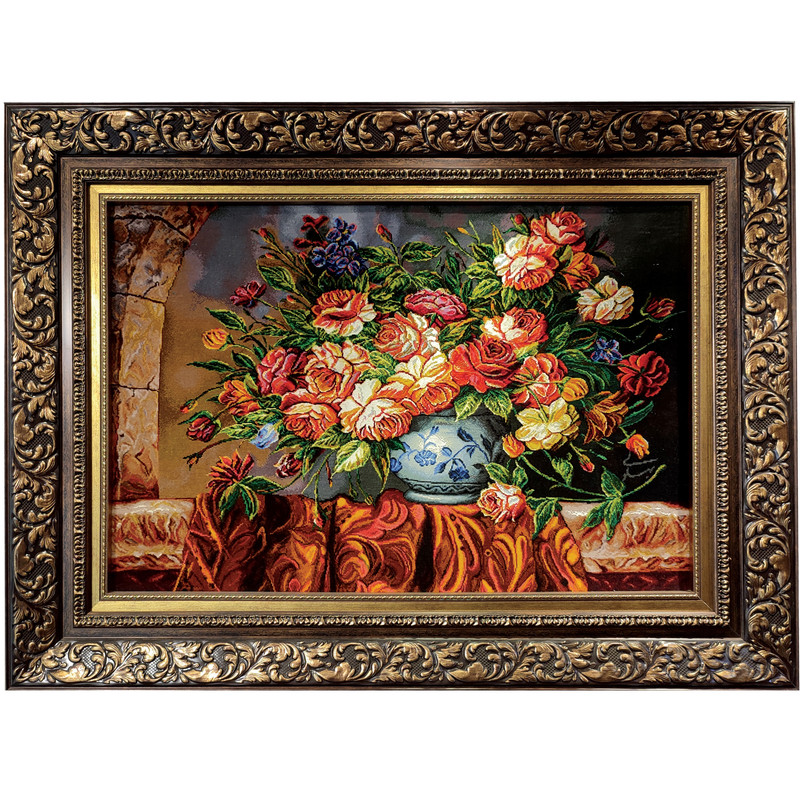 تابلو فرش دستبافت طرح گل مدل RAR71