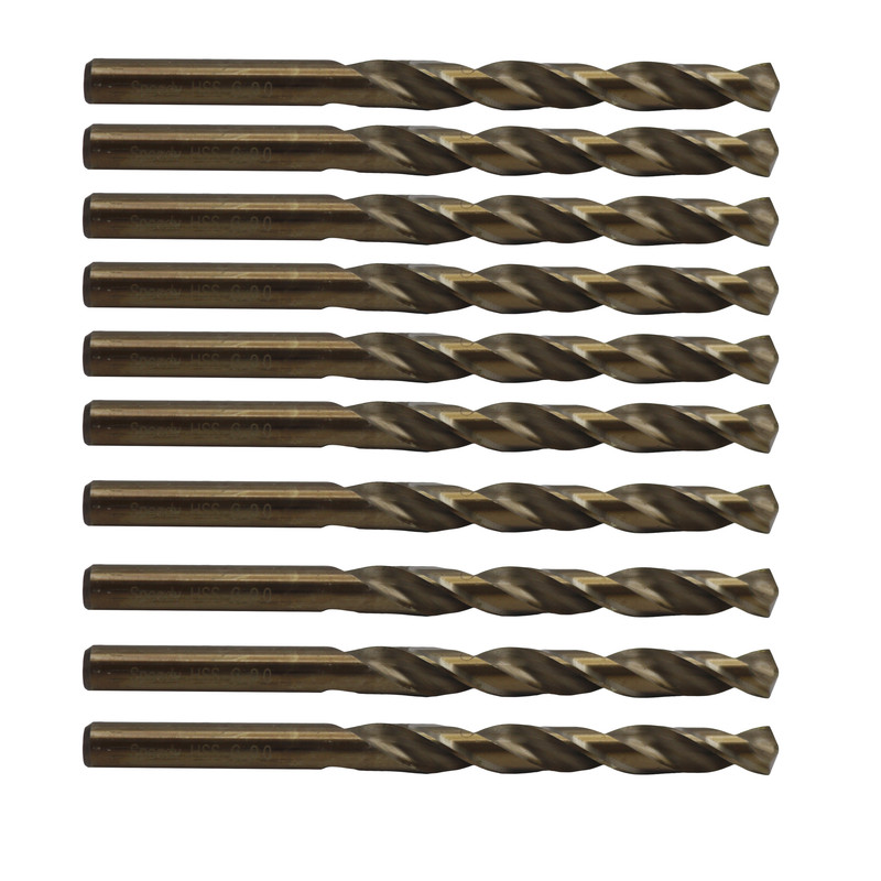 مته آهن اسپیدی مدل YP-HSS-G-09MM سایز 9 میلی متر مجموعه 10عددی