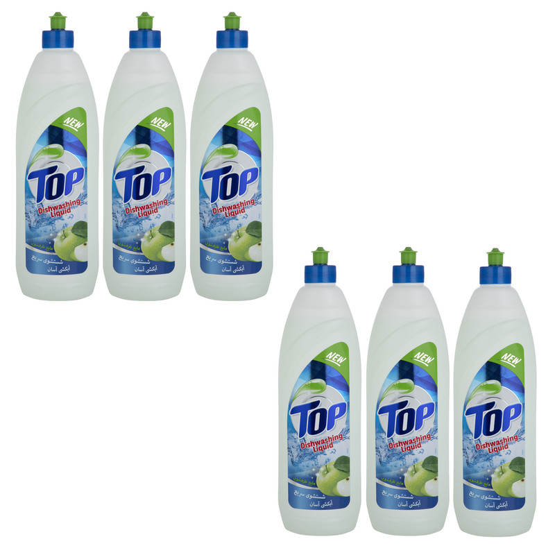 مایع ظرفشویی تاپ مدل Apple وزن 1000 گرم مجموعه 6 عددی