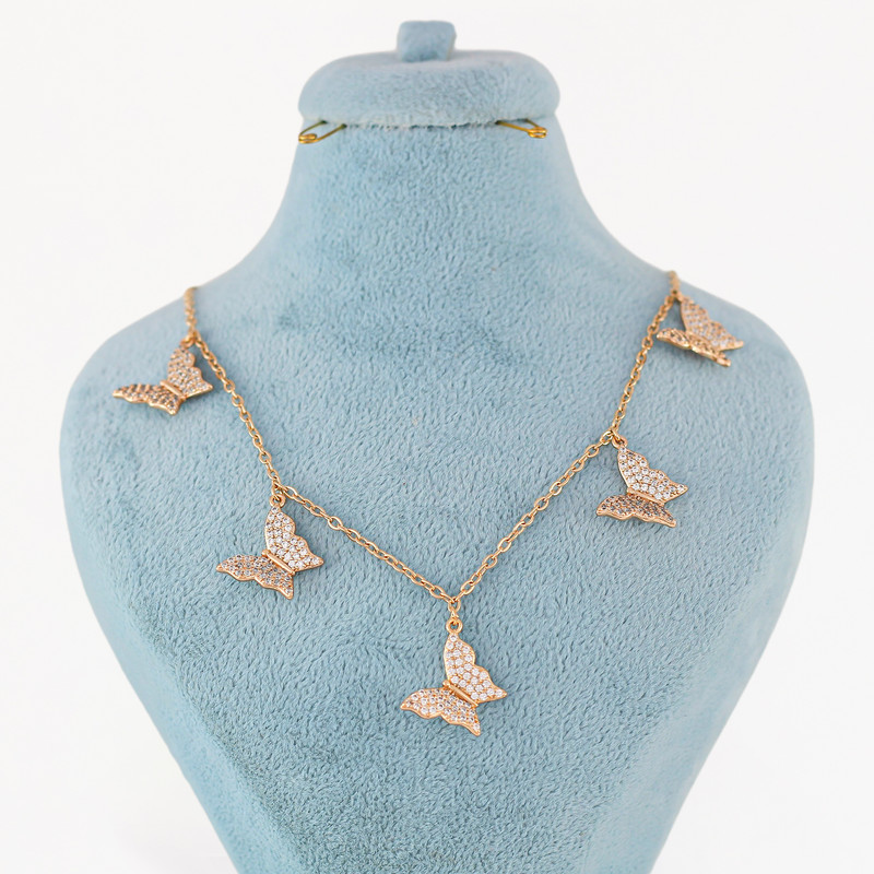 گردنبند زنانه ژوپینگ مدل پروانه کد WW651