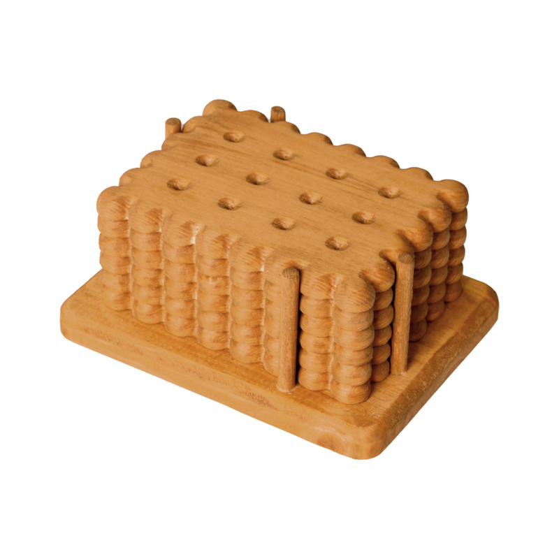 زیر لیوانی مدل بیسکوییت مستطیلی بسته 6 عددی به همراه استند