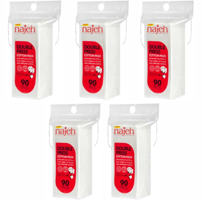 خرید و قیمت پد پاک کننده آرایش صورت ناژه مدل Double Press بسته 5 عددی
