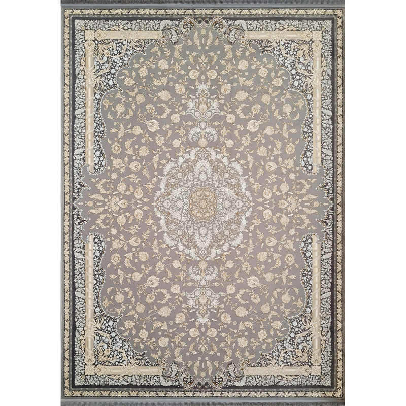 فرش ماشینی افرند کد 23701 زمینه نقره ای