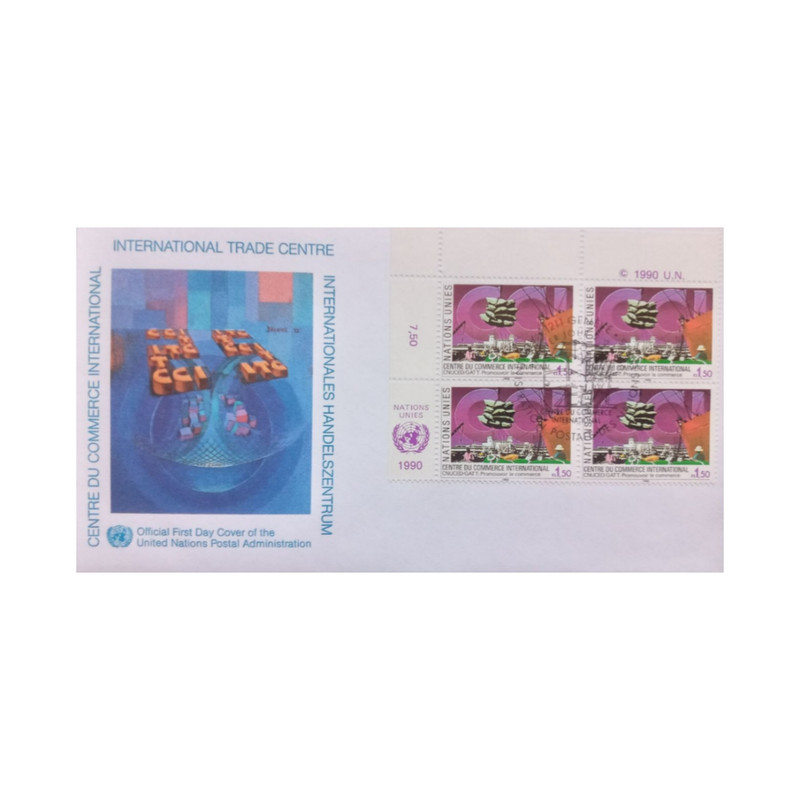 تمبر یادگاری مدل پاکت مهر روز سازمان ملل مجموعه 4 عددی