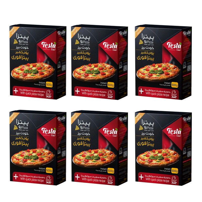 پودر خمیر پیتزا تستا-500گرم بسته 6 عددی