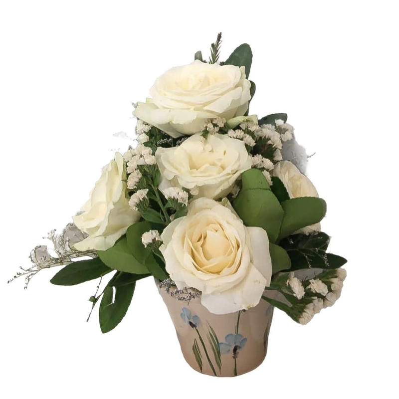 خرید و قیمت گلدان گل مدل کوچک رز طبیعی