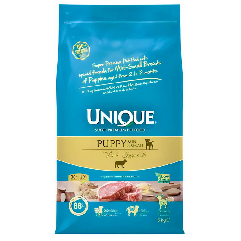 خرید و قیمت غذای خشک سگ یونیک مدل پاپی مینی اند اسمال با طعم گوشت بره وزن 3 کیلوگرم