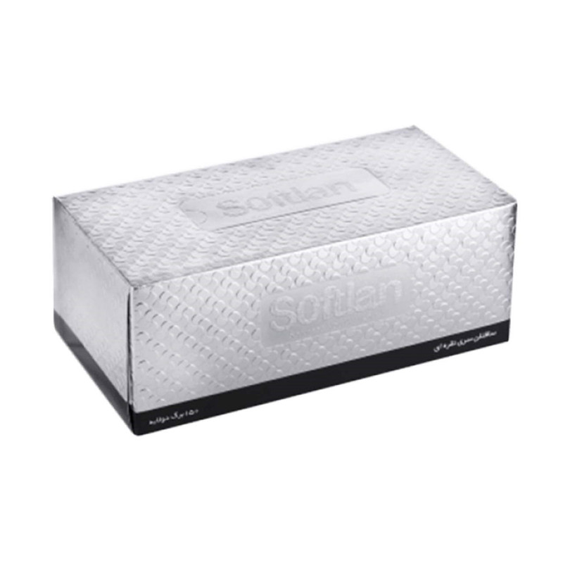 دستمال کاغذی 150 برگ سافتلن سری نقرهای