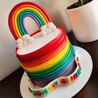 کیک فوندانتی رنگین کمان 2 کیلویی مناسب تولد