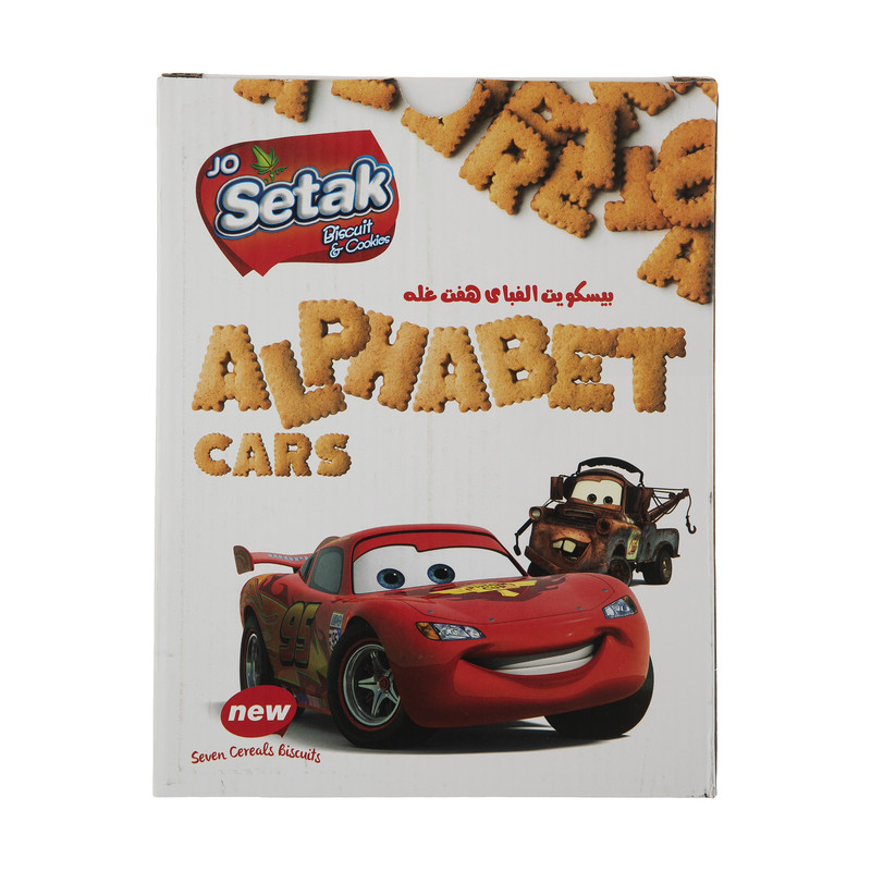 بیسکویت هفت غله طرح حروف ستاک - 430 گرم