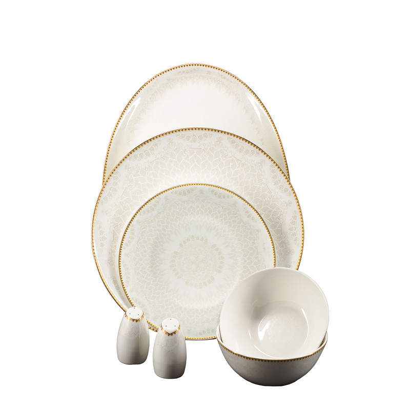 سرويس غذاخوری 28 پارچه دینوا ساینا مدل 24017 لوستر فول دکور