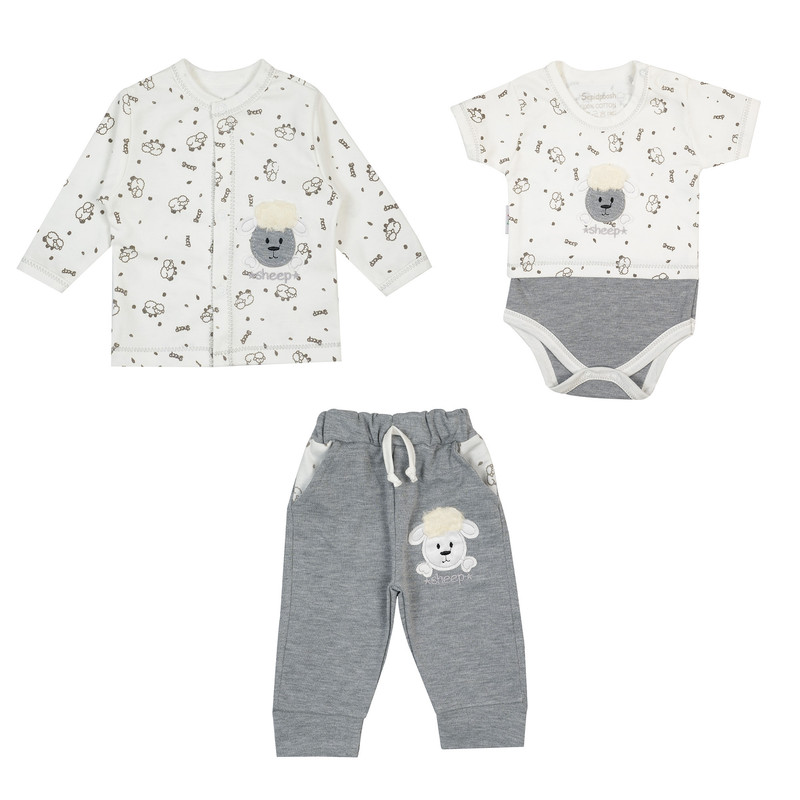 خرید و قیمت ست 3 تکه لباس نوزادی سپیدپوش مدل بره