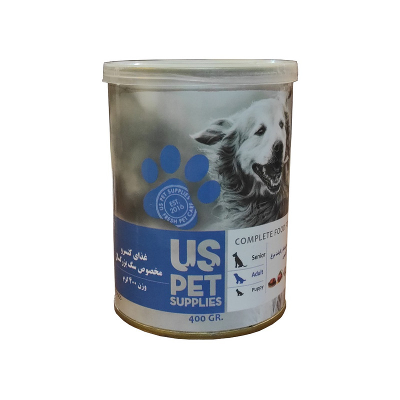 کنسرو غذای سگ یو اس پت مدل گوشت مرغ وزن 400 گرم