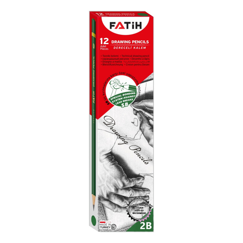مداد طراحی فاتح مدل 2B بسته 12 عددی