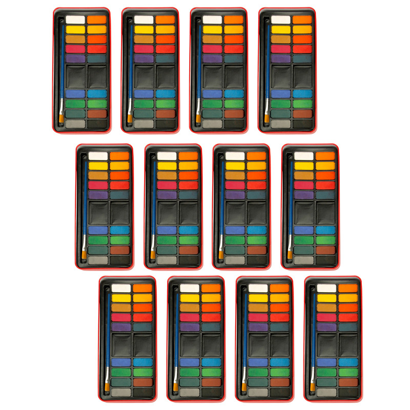 آبرنگ 18 رنگ جعبه فلزی پییرسز کد PZW0020 بسته 12 عددی