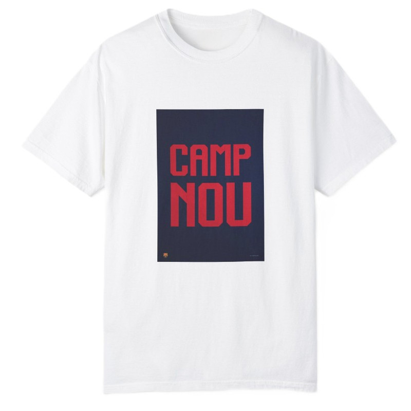 خرید و قیمت تی شرت آستین کوتاه بچگانه مدل ورزشگاه نیوکمپ بارسلونا